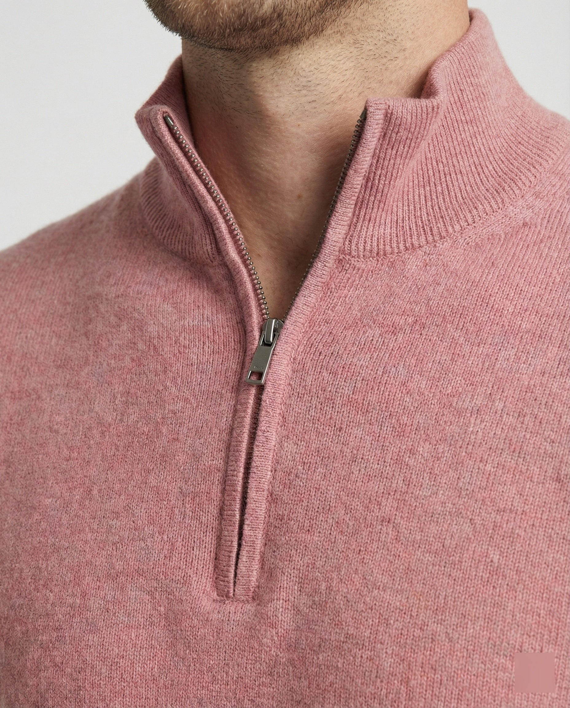 Pull en laine et polyester con demi-fermé pour homme design polyvalent et douceur au quotidien - Tiago