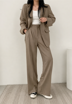Ensemble deux pièces femme blazer pantalon droit tailleur - Athena