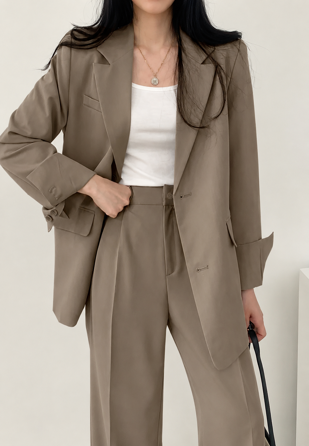 Ensemble deux pièces femme blazer pantalon droit tailleur - Athena