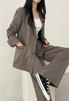 Ensemble deux pièces femme blazer pantalon droit tailleur - Athena