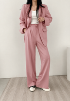 Ensemble deux pièces femme blazer pantalon droit tailleur - Athena