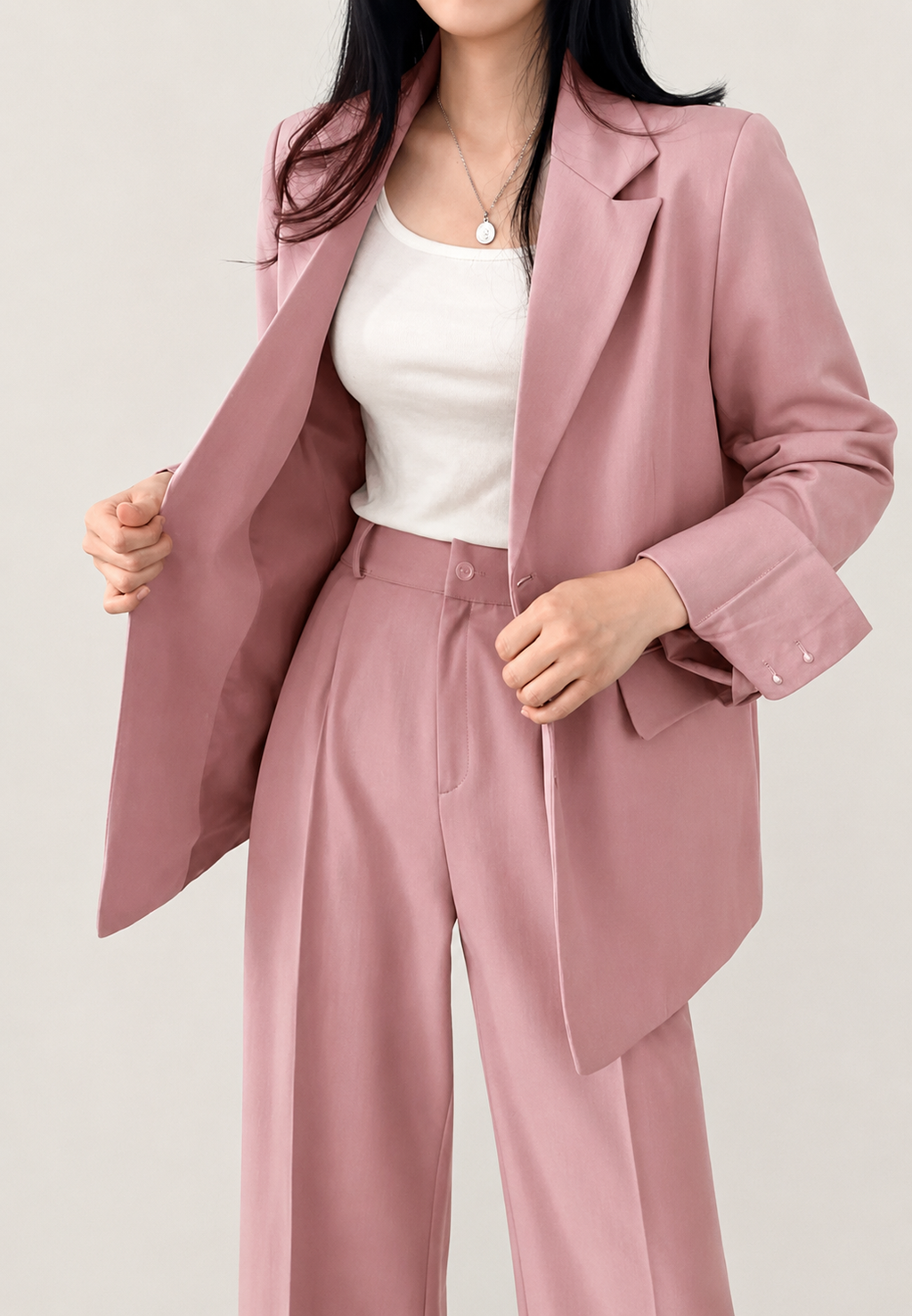 Ensemble deux pièces femme blazer pantalon droit tailleur - Athena