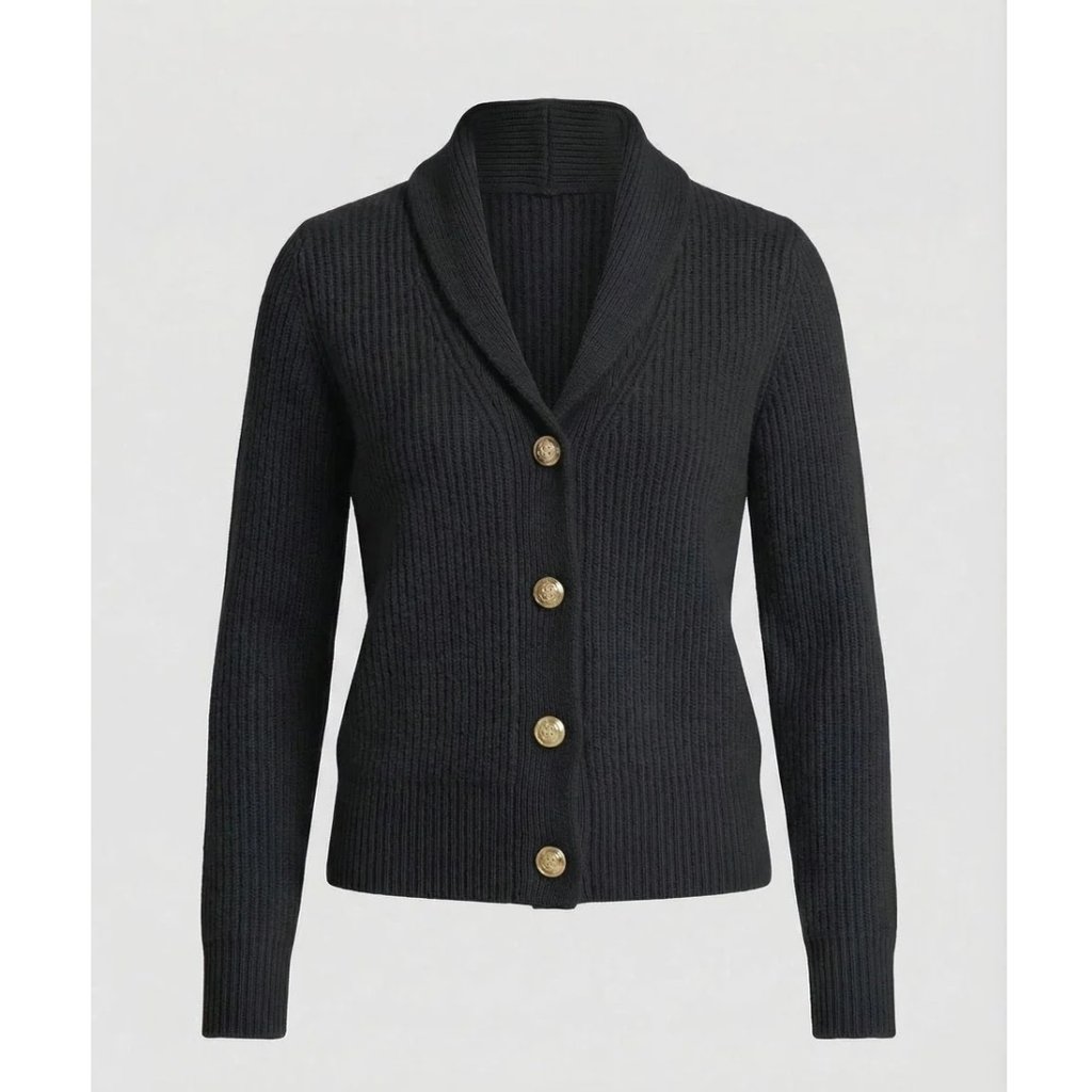 Cardigan femme à col châle et boutons décoratifs - Cora