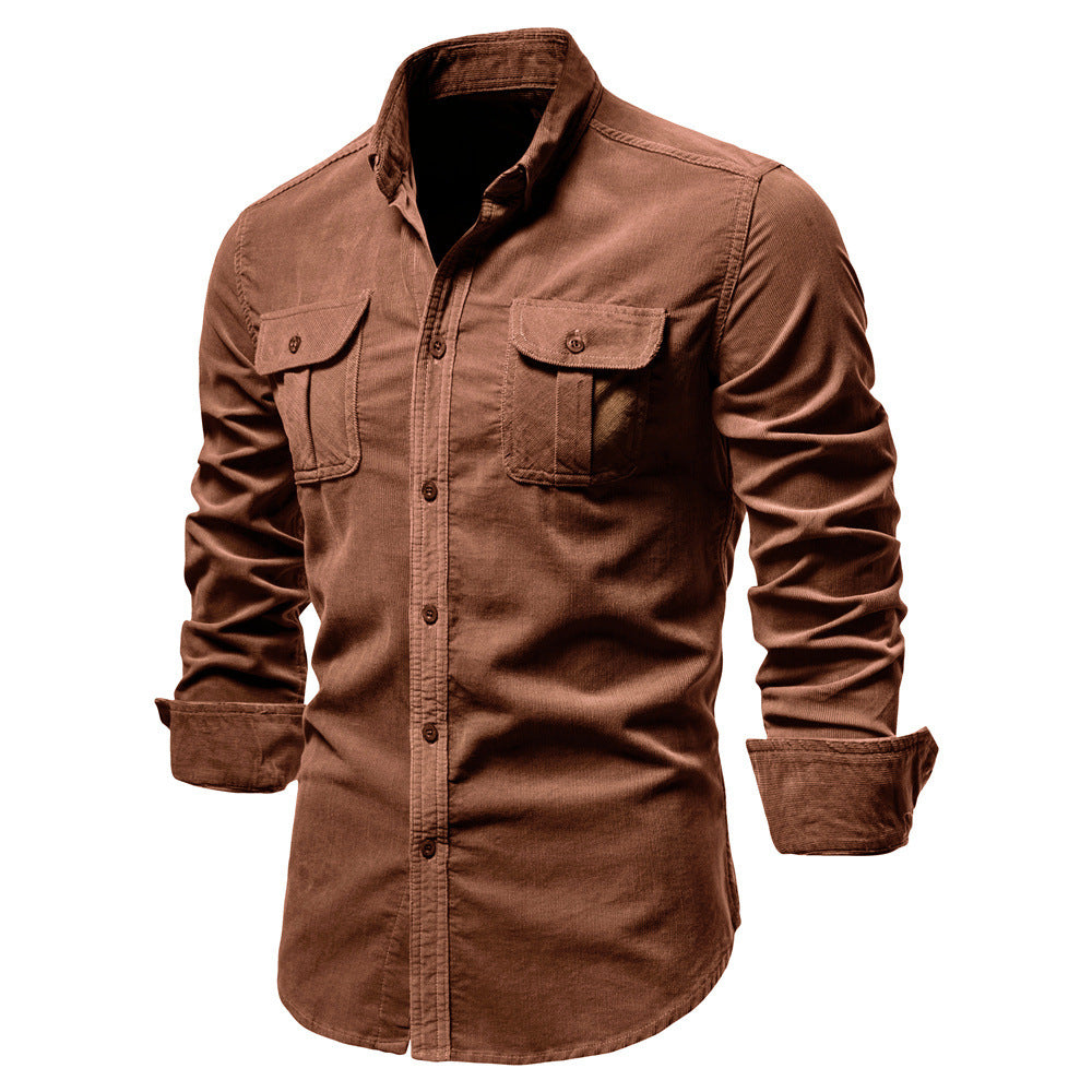 Chemise homme en velours côtelé avec poches avant - Kelven