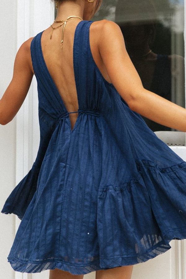 Robe courte décolleté en V avec nœud - Lotte