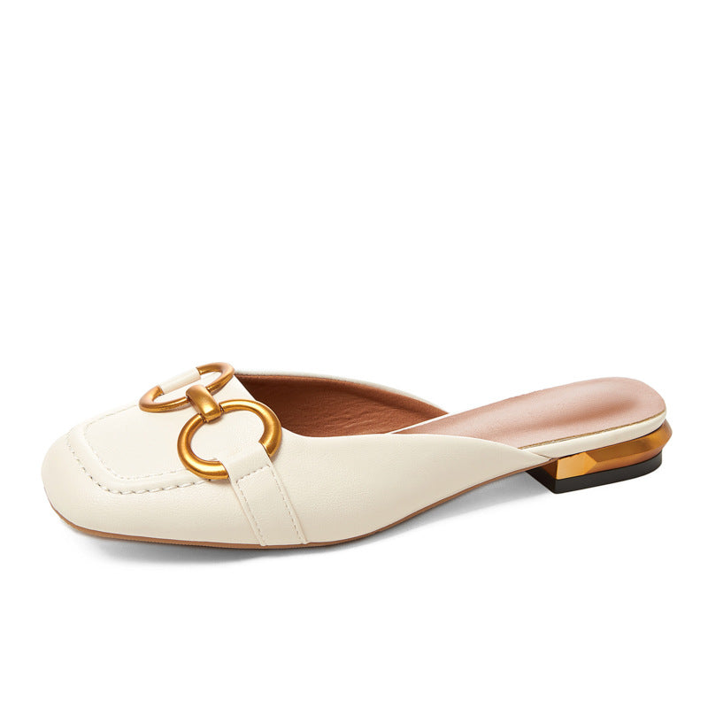 Mocassins femme bout carré ferrures métalliques semelle plate - Odalys