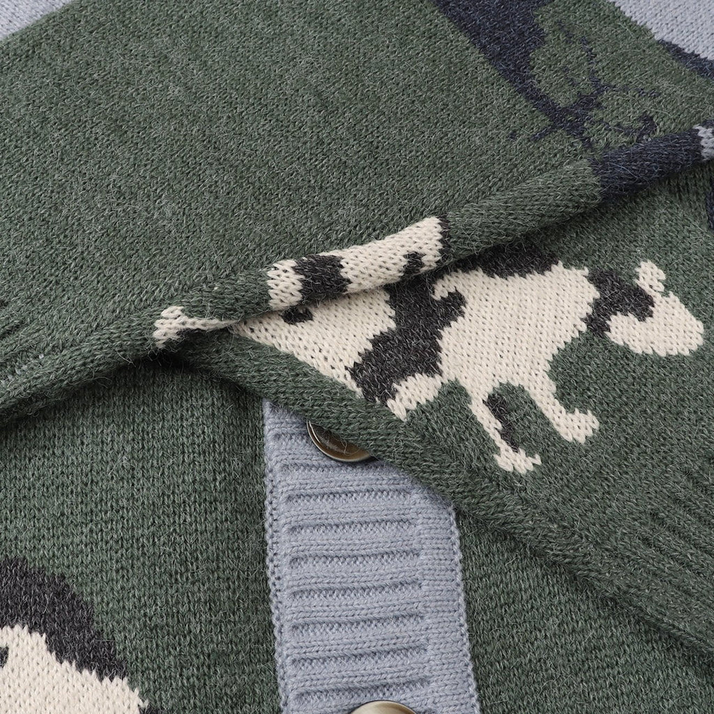 Cardigan en maille pour homme avec fermeture à boutons et motif graphique - Thomas