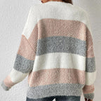 Pull femme maille épaisse rayures larges statement tricot - Maelis