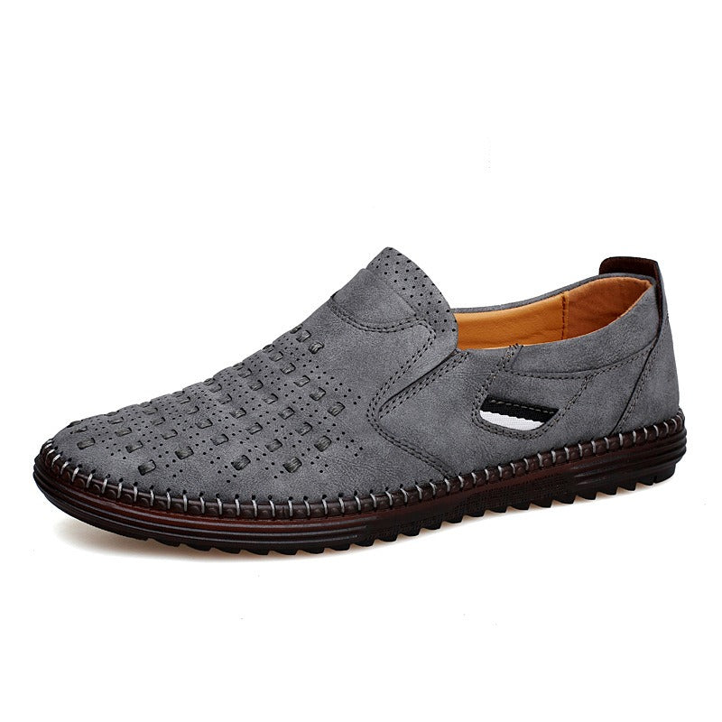Chaussures homme à enfiler cuir perforé sans lacets - Dalton
