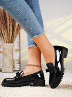 Mocassins femme cuir verni brillant semelle épaisse structurée - Victoria