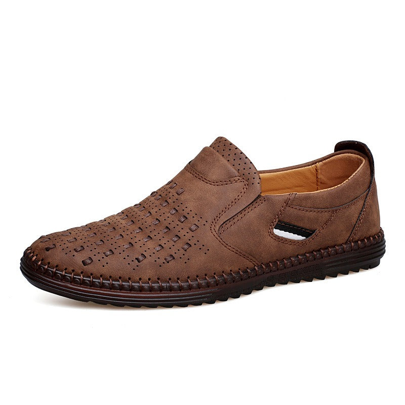 Chaussures homme à enfiler cuir perforé sans lacets - Dalton