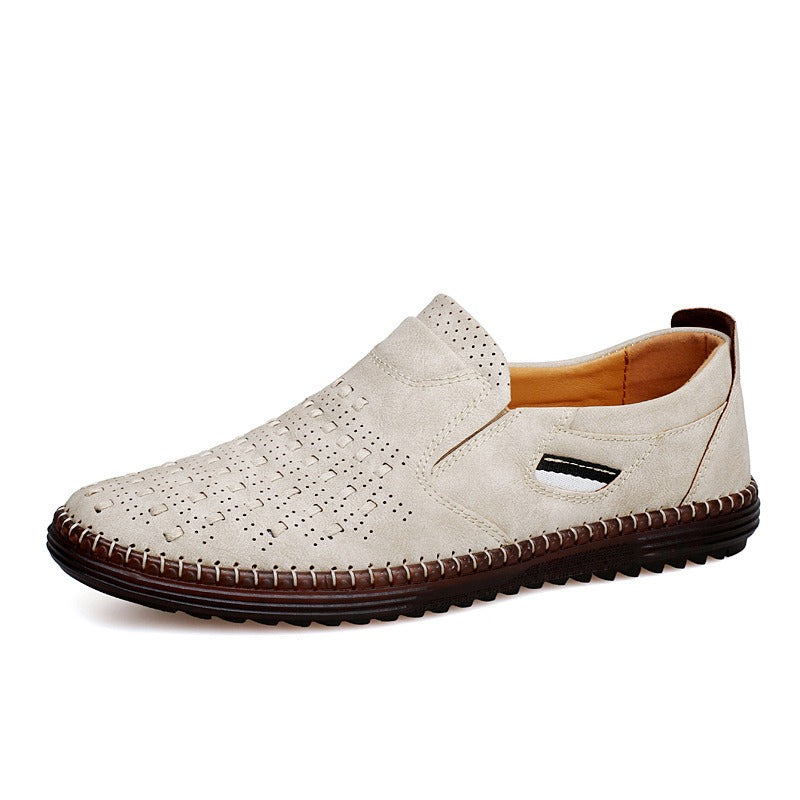 Chaussures homme à enfiler cuir perforé sans lacets - Dalton