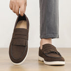 Mocassins homme cuir mat avec franges - Harrison