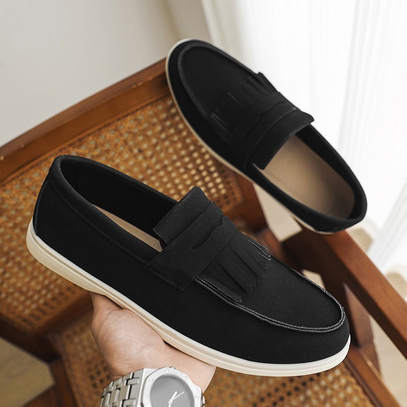 Mocassins homme cuir mat avec franges - Harrison