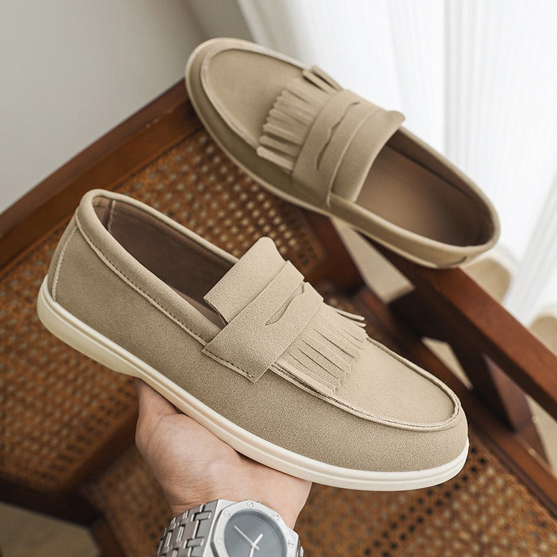 Mocassins homme cuir mat avec franges - Harrison
