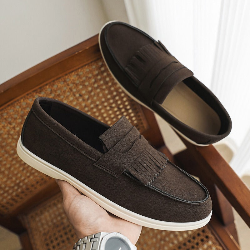 Mocassins homme cuir mat avec franges - Harrison