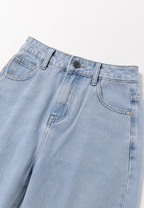 Jean femme taille basse, jambes larges et longues - Kerstin