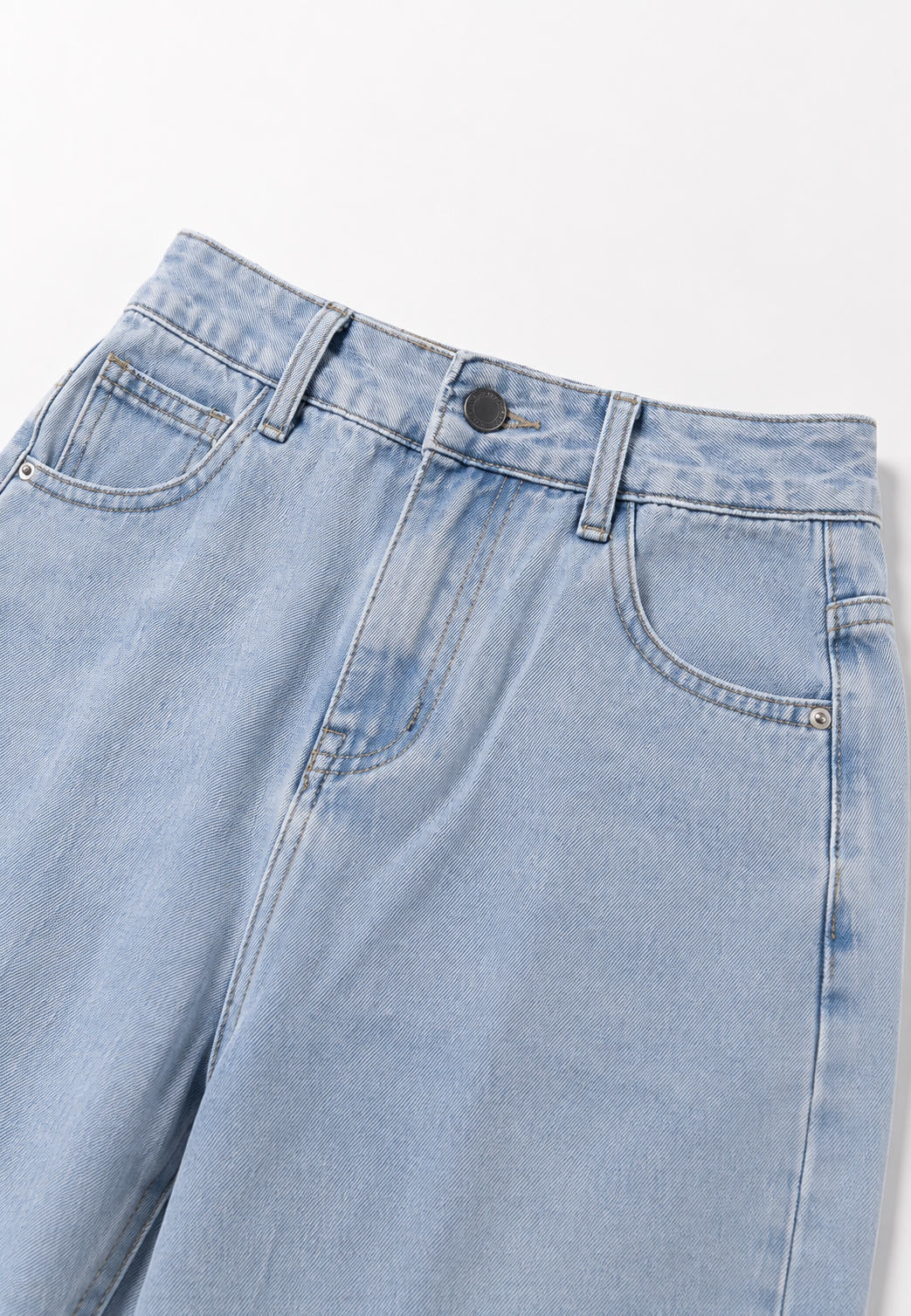 Jean femme taille basse jambe large longue denim tendance - Kerstin