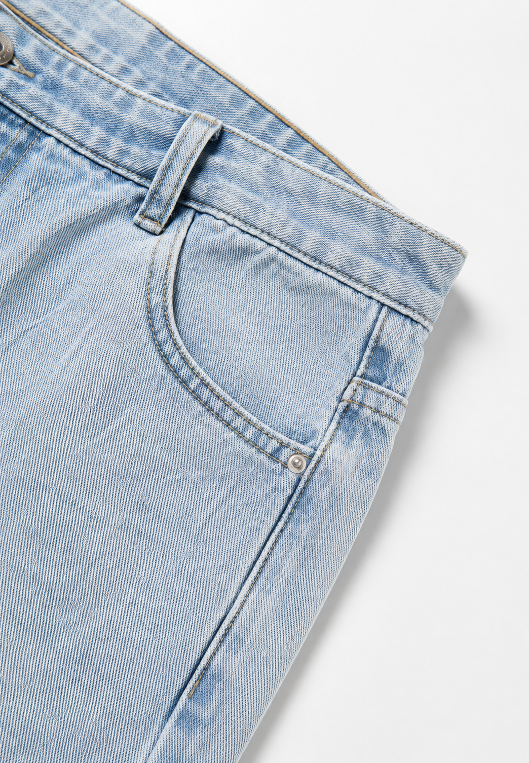 Jean femme taille basse jambe large longue denim tendance - Kerstin