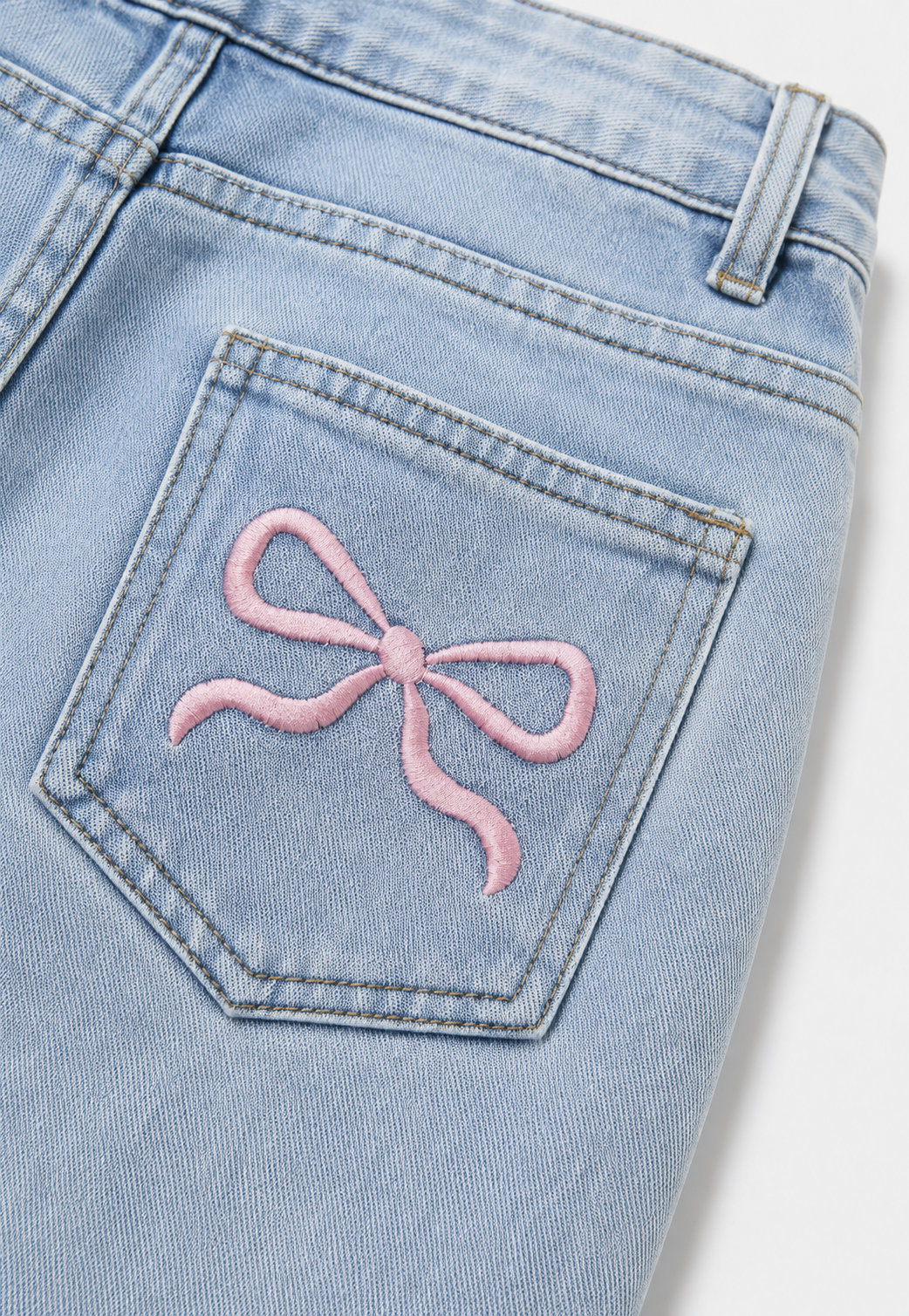 Jean femme taille basse jambe large longue denim tendance - Kerstin