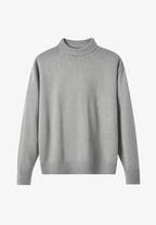 Jersey lana hombre cuello alto acabados canalé corte recto elegante otoño - Benoît