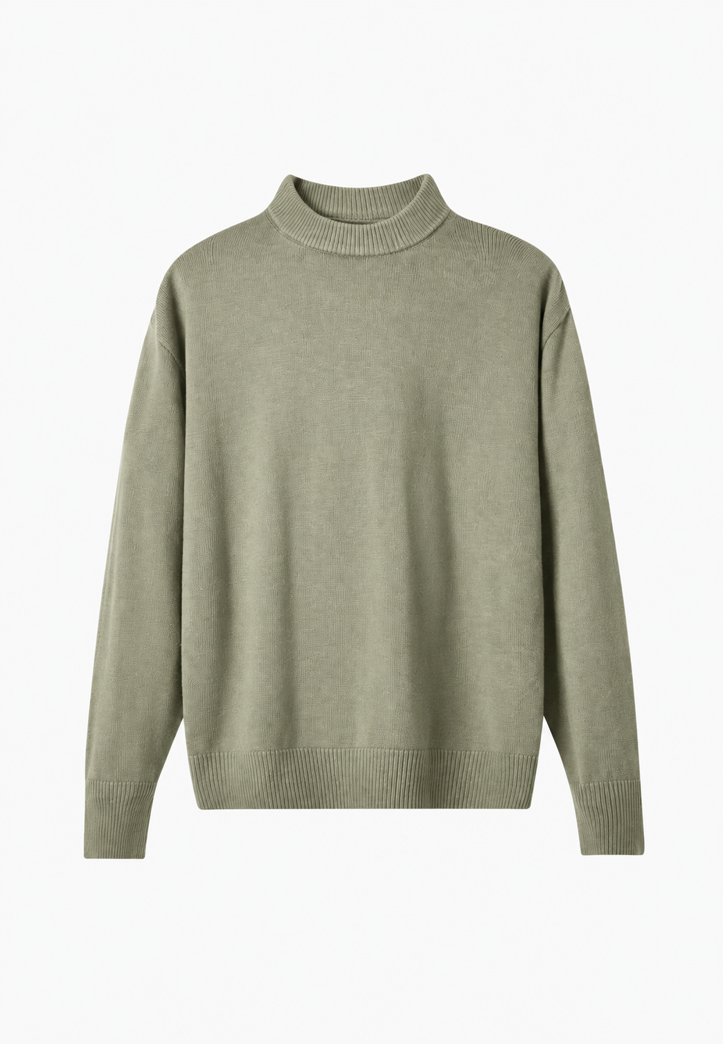 Jersey lana hombre cuello alto acabados canalé corte recto elegante otoño - Benoît