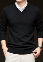Pull maille homme col V manches longues classique uni - Orsino