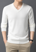 Pull maille homme col V manches longues classique uni - Orsino