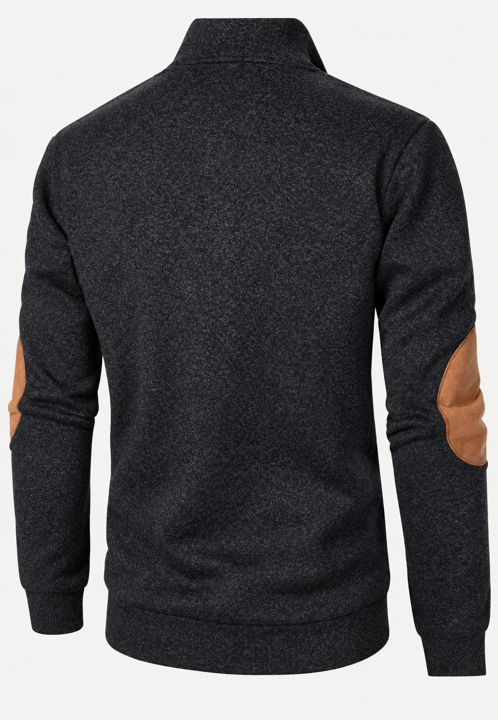 Pull homme col montant boutons coudières contrastées - Thorben