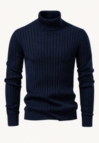 Jersey hombre cuello alto punto canalé vertical textura marcada versátil otoño - Marius
