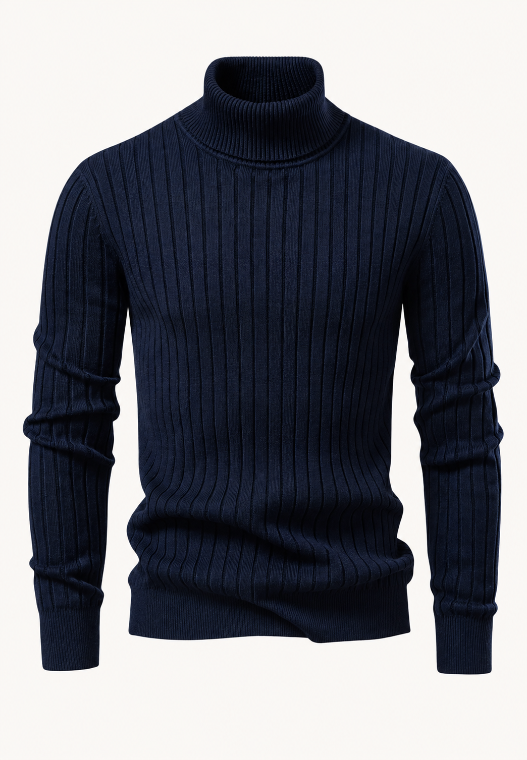 Jersey hombre cuello alto punto canalé vertical textura marcada versátil otoño - Marius