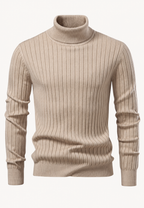 Jersey hombre cuello alto punto canalé vertical textura marcada versátil otoño - Marius