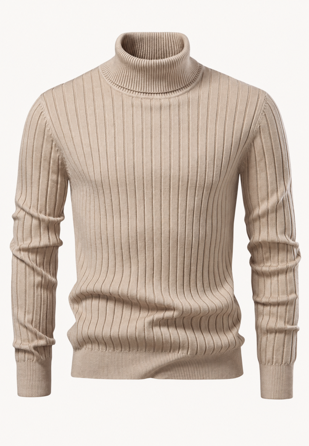Jersey hombre cuello alto punto canalé vertical textura marcada versátil otoño - Marius