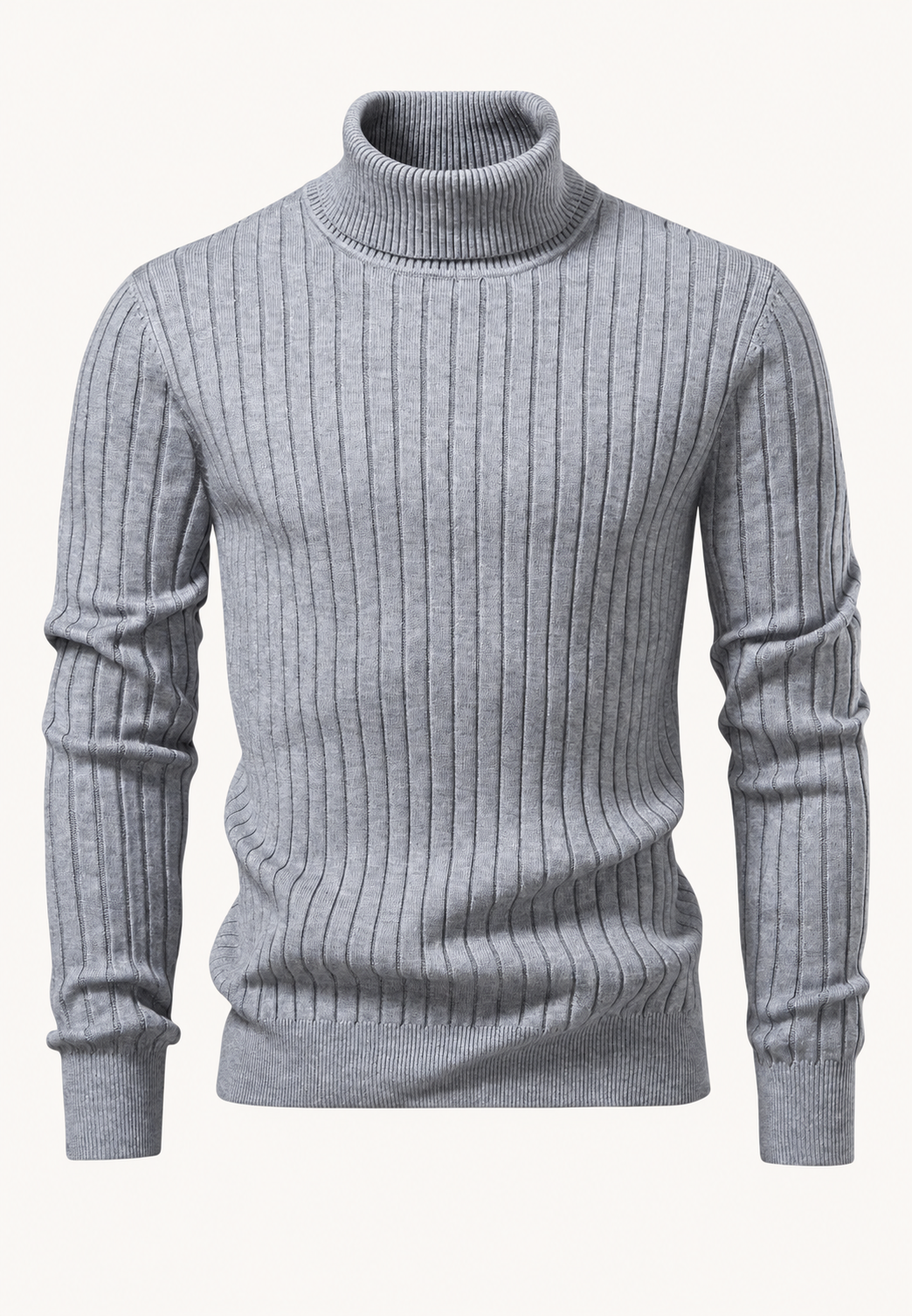 Jersey hombre cuello alto punto canalé vertical textura marcada versátil otoño - Marius
