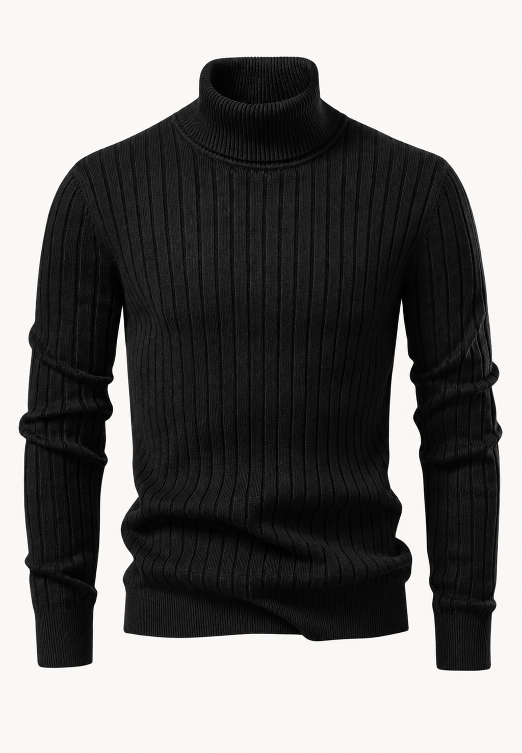 Jersey hombre cuello alto punto canalé vertical textura marcada versátil otoño - Marius