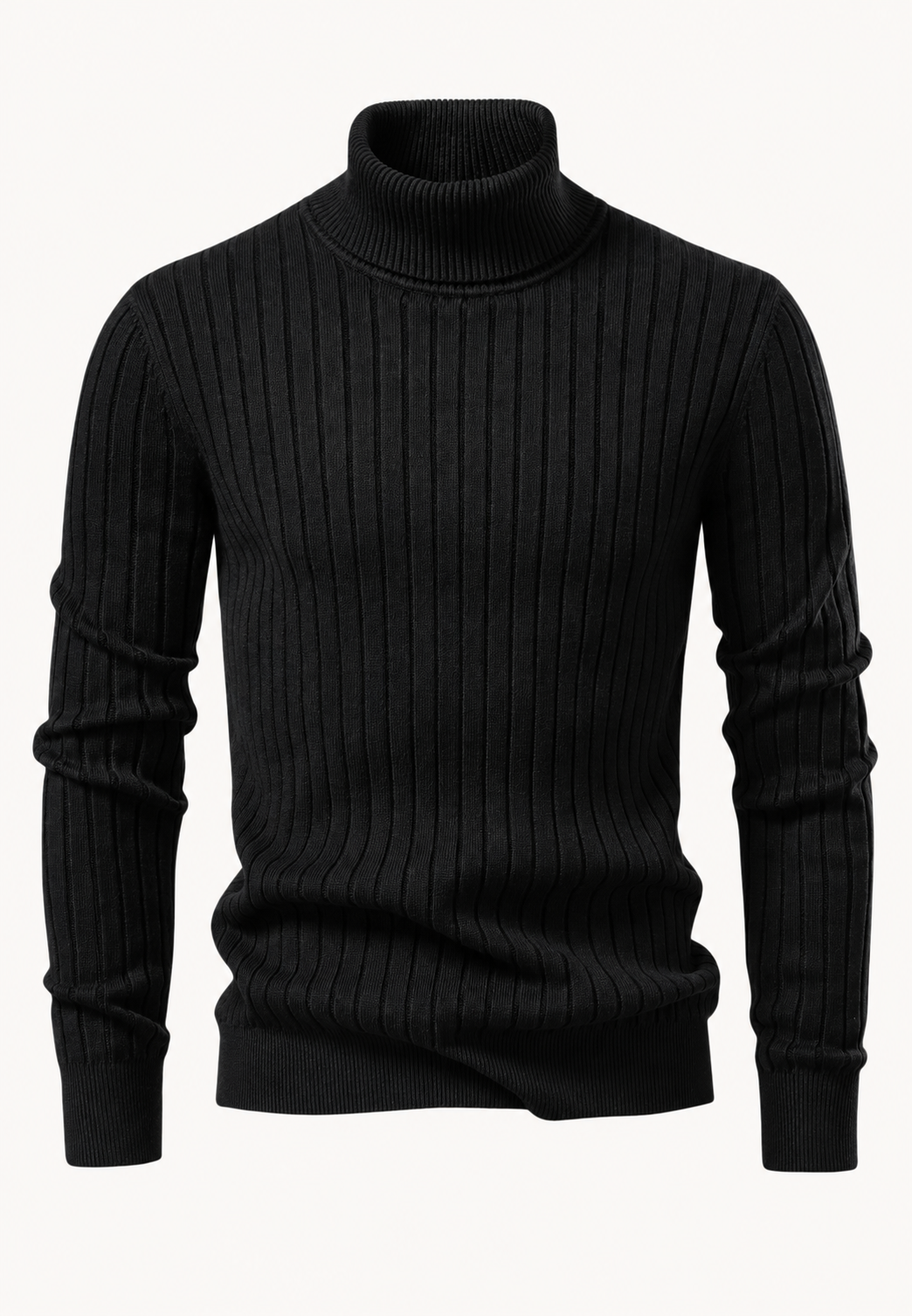 Jersey hombre cuello alto punto canalé vertical textura marcada versátil otoño - Marius