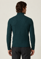 Jersey hombre cuello alto punto canalé vertical textura marcada versátil otoño - Marius