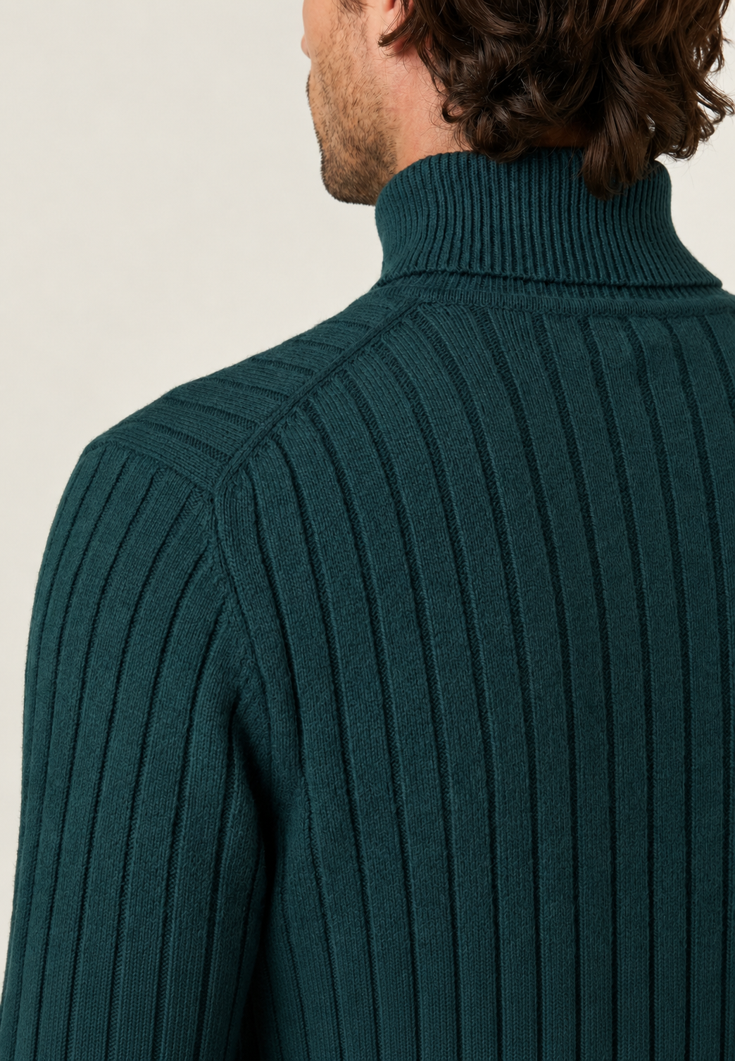 Jersey hombre cuello alto punto canalé vertical textura marcada versátil otoño - Marius