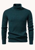 Jersey hombre cuello alto punto canalé vertical textura marcada versátil otoño - Marius
