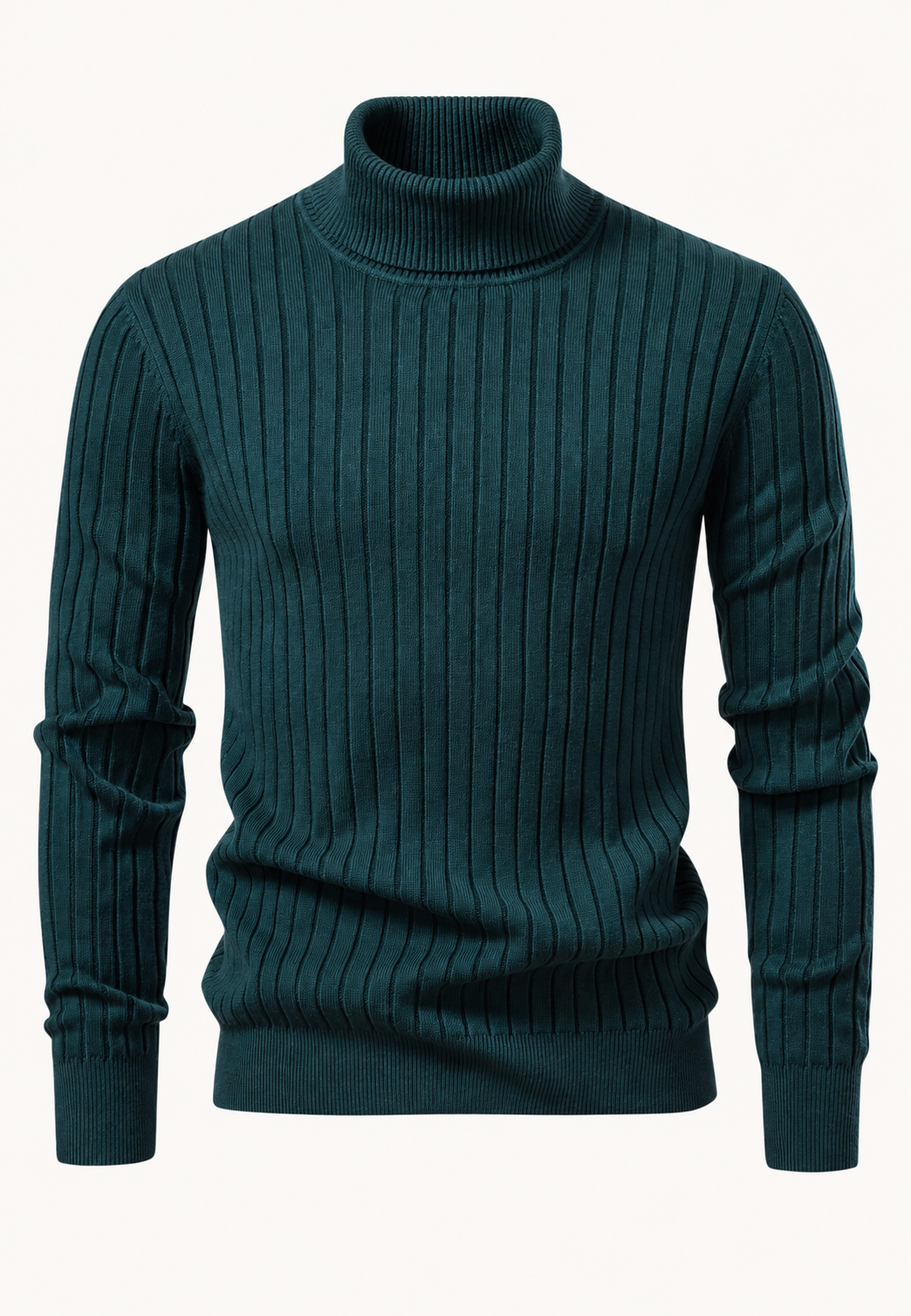 Jersey hombre cuello alto punto canalé vertical textura marcada versátil otoño - Marius
