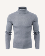Pull homme col roulé maille côtelée manches longues relief - Tadeo