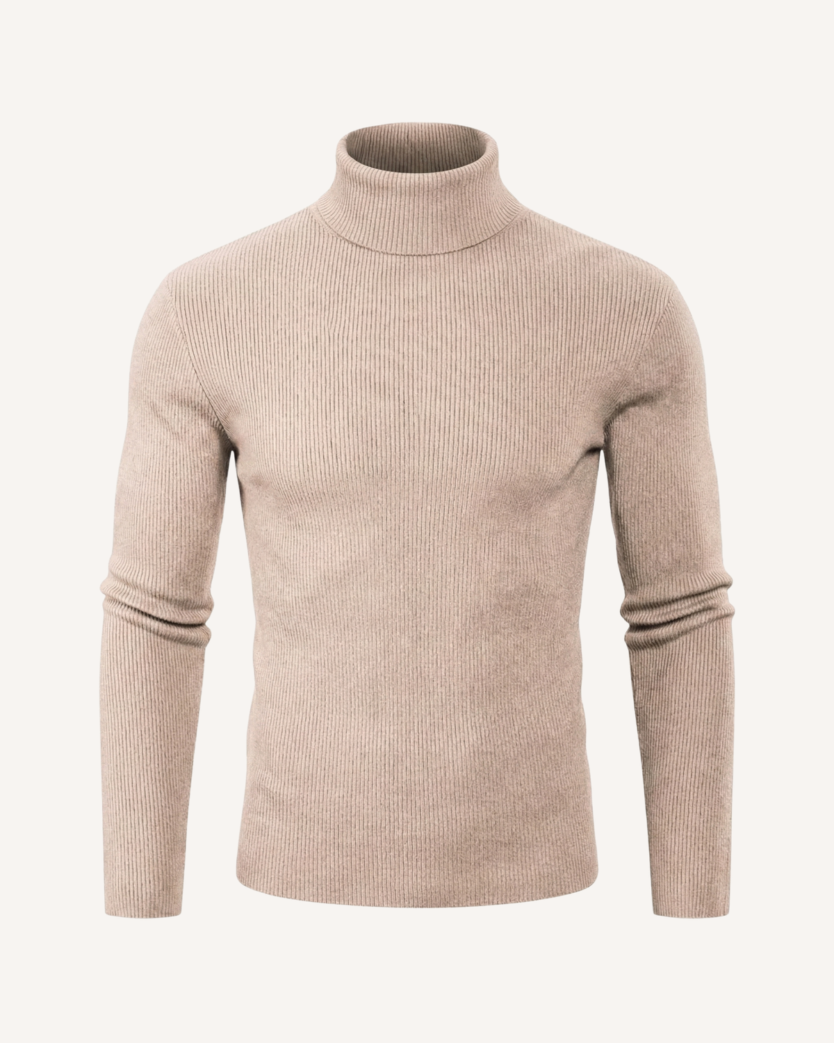 Pull homme col roulé maille côtelée manches longues relief - Tadeo