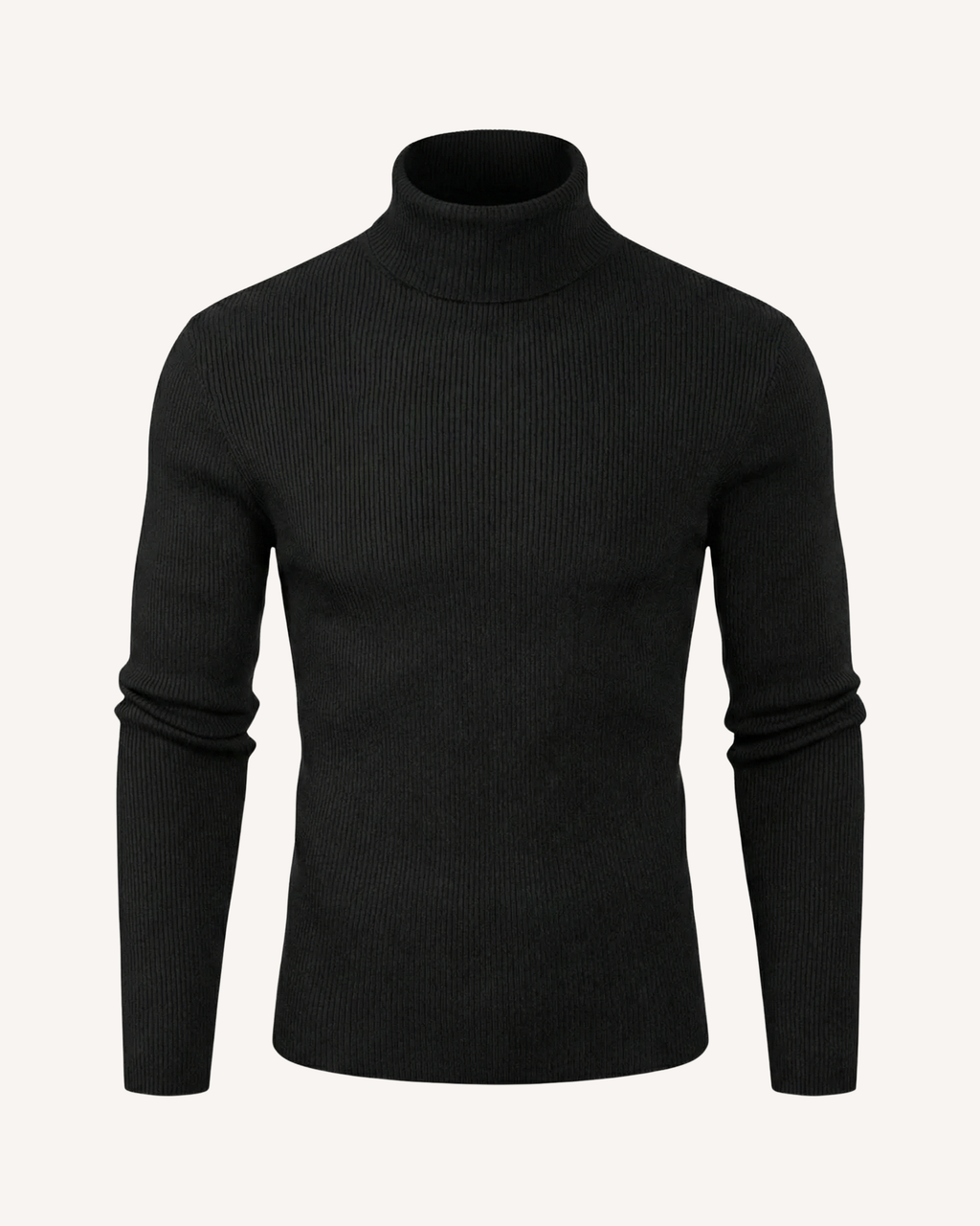 Pull homme col roulé maille côtelée manches longues relief - Tadeo