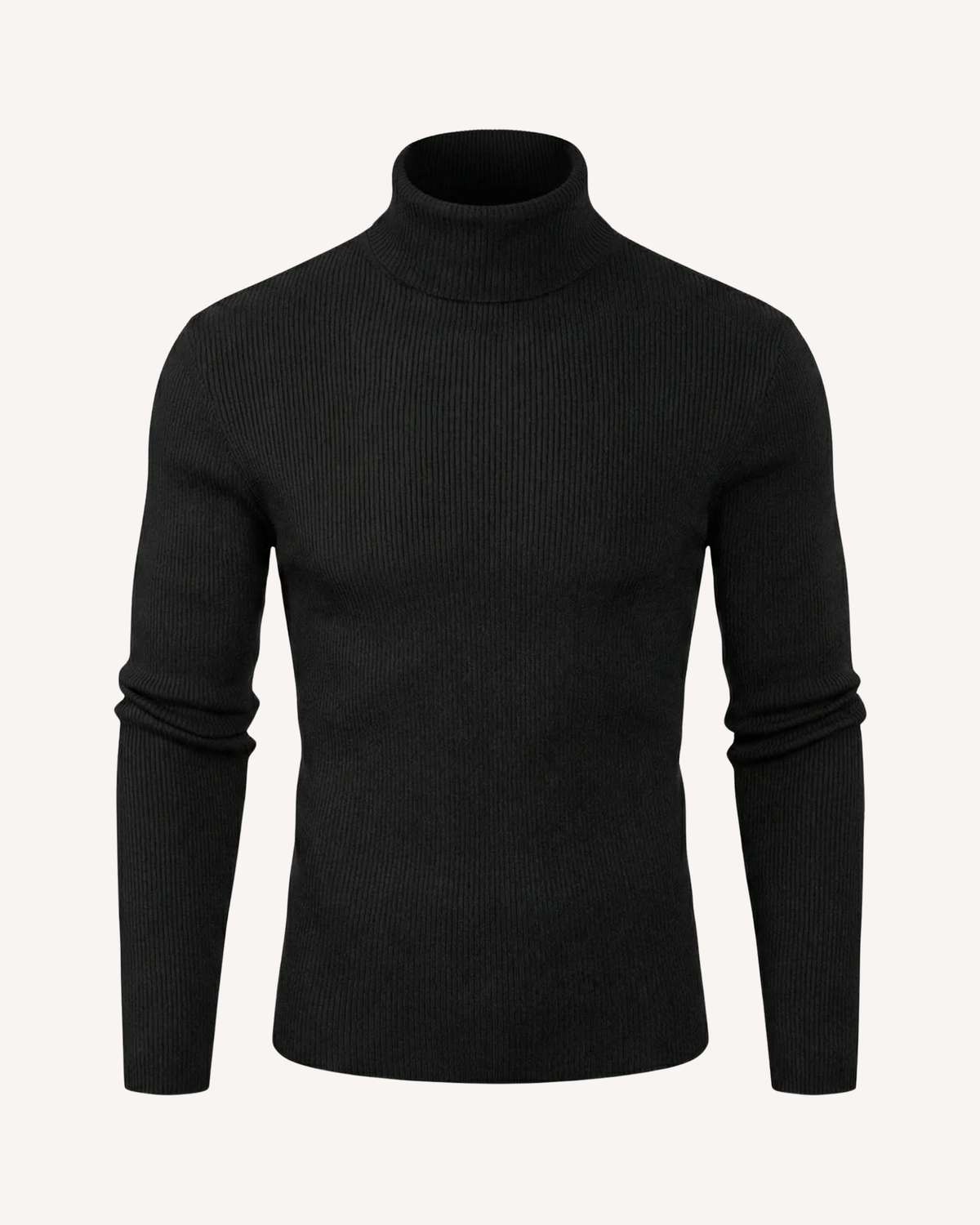 Pull homme col roulé maille côtelée manches longues relief - Tadeo
