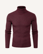 Pull homme col roulé maille côtelée manches longues relief - Tadeo