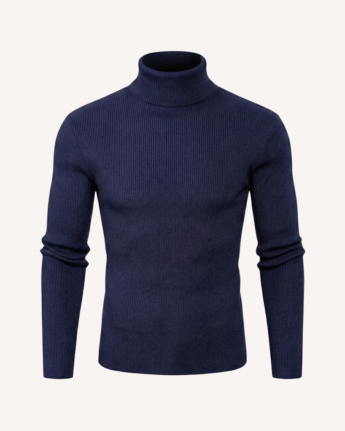 Pull homme col roulé maille côtelée manches longues relief - Tadeo