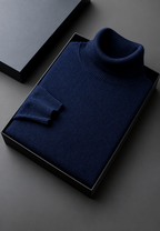 Pull homme col roulé maille unie manches longues basique - Savio