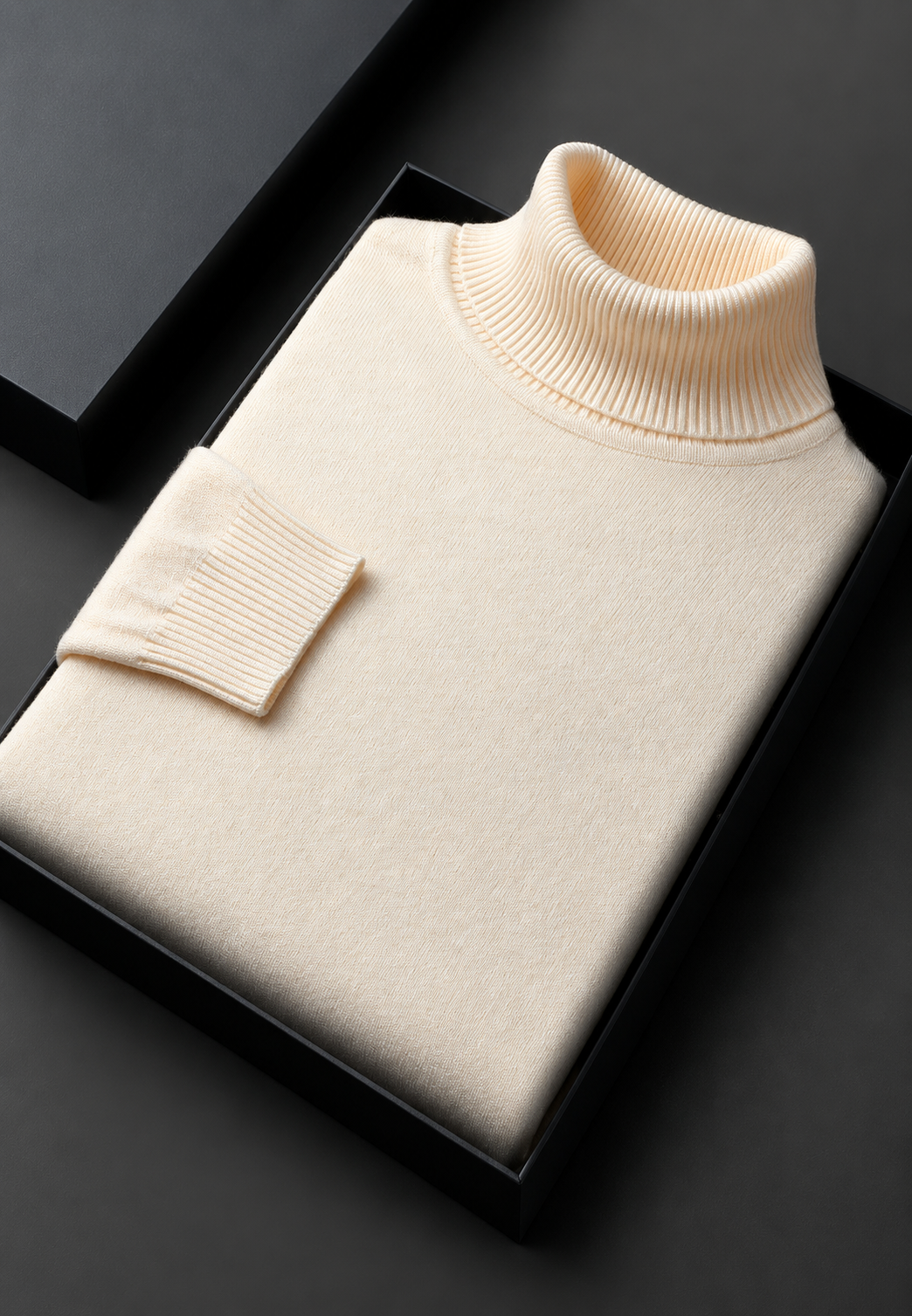 Pull homme col roulé maille unie manches longues basique - Savio