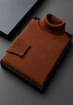 Pull homme col roulé maille unie manches longues basique - Savio