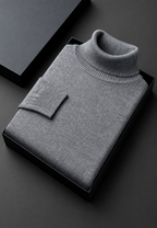 Pull homme col roulé maille unie manches longues basique - Savio